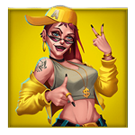 Symbole premium jaune Hip Hop Pop Avatar UX