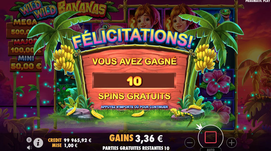 Bonus Wild Wild Bananas de Pragmatic Play