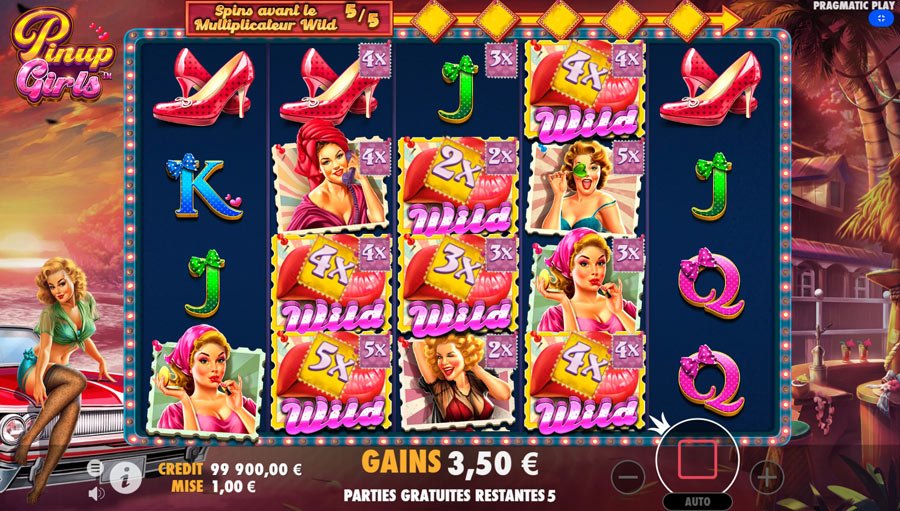 Hit lors du bonus sur Pinup Girls de Pragmatic Play