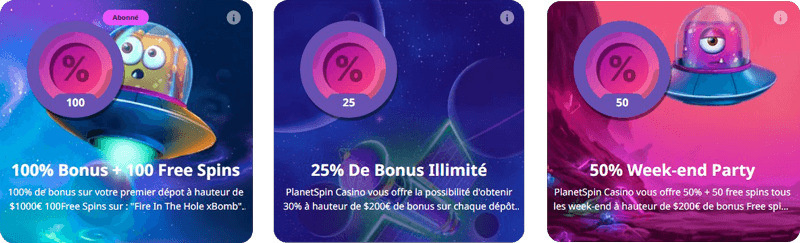 Promotions PlanetSpin
