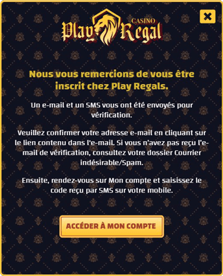 Confirmation e-mail Play Regal