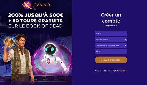 inscription X1 Casino