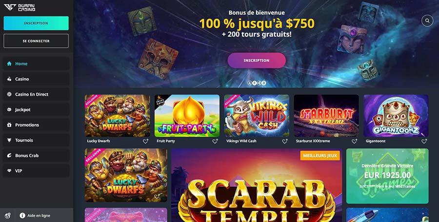 Page d'accueil buran casino