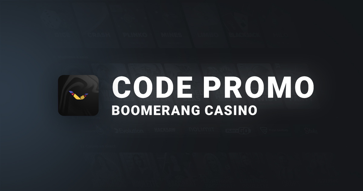Bannière Code Promo Boomerang Casino