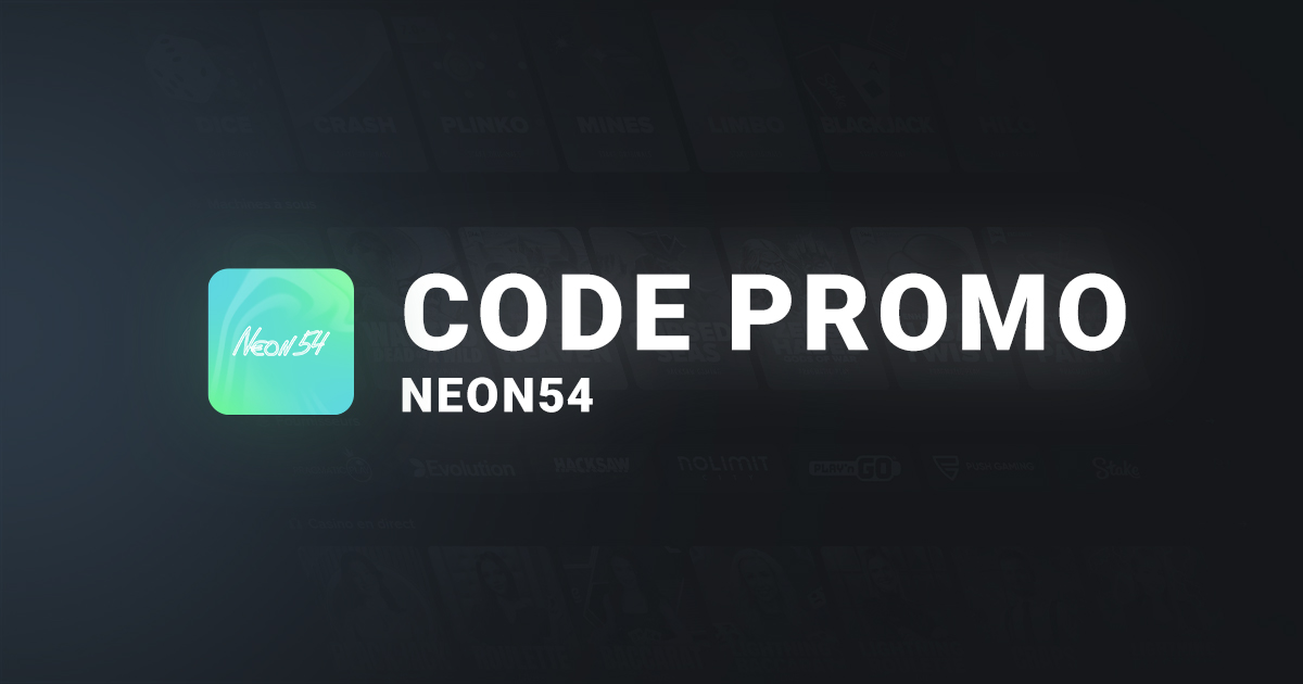 Bannière code promo du casino en ligne Neon54