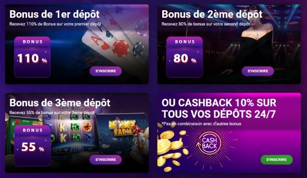Les bonus sur CasinoBit