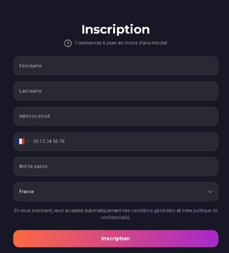 Inscription GxmbleCasino