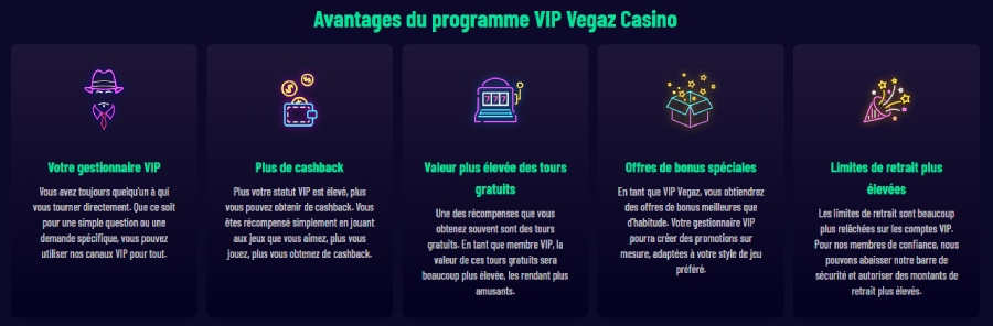 Programme Vip de Vegaz Casino