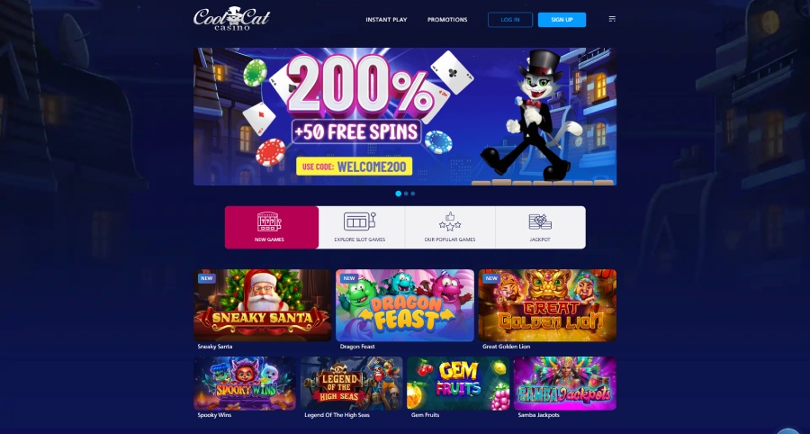 Page d'accueil CoolCat Casino