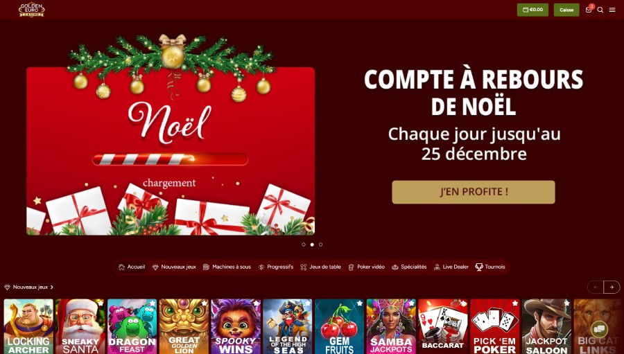 Page d'accueil Golden Euro Casino