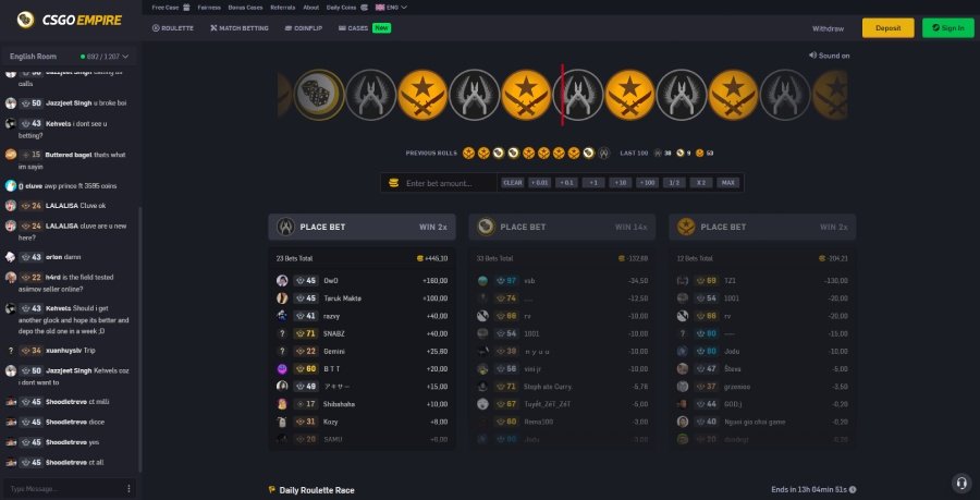 CSGOEmpire page d'accueil