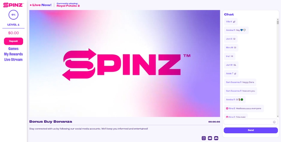 Live Stream Spinz Casino