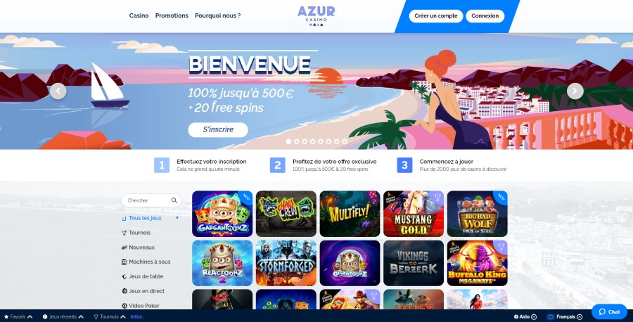 Page d'accueil Azur Casino
