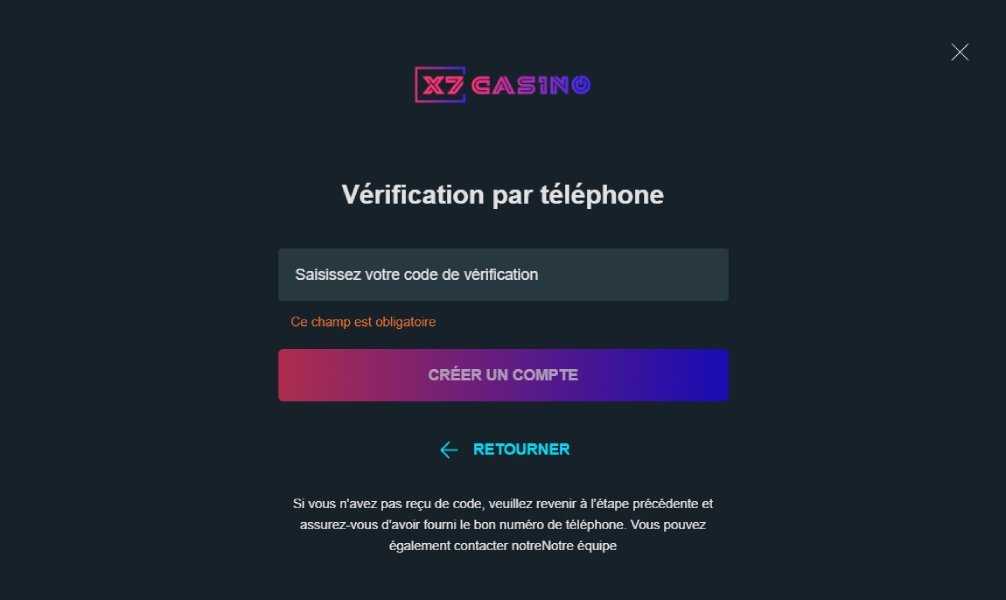 X7 Casino vérification de compte