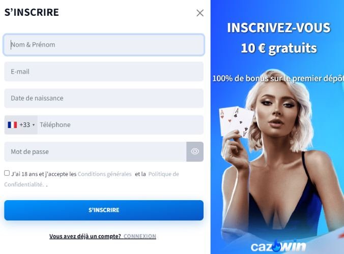 Inscription Caz Win Casino