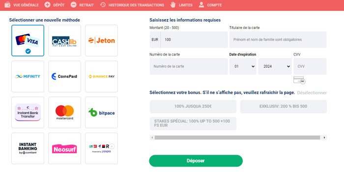 Dépôt Stakes777