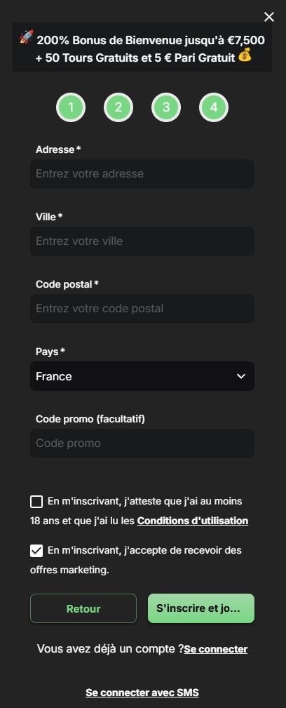 BatBlast Casino inscription étape 4