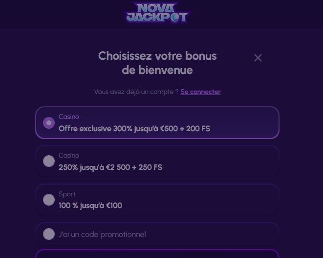 nova jackpot nouveau bonus