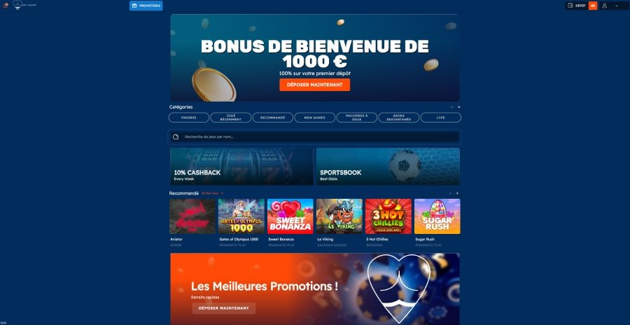 Bof Casino page d'accueil