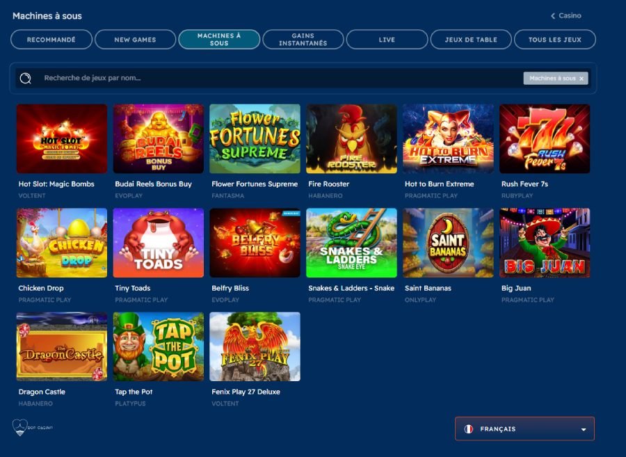 Bof Casino les machines à sous