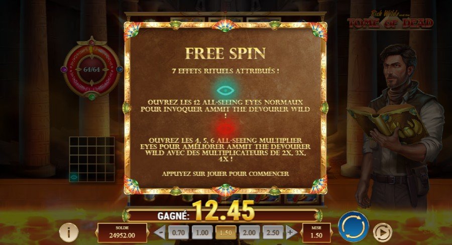 Obtention du Bonus Rich Wilde and the Tome of Dead