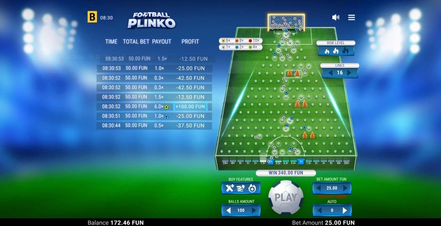 Aperçu mini-jeu Football Plinko