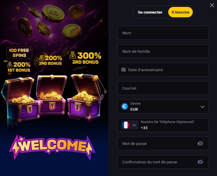 Gamblits Casino page d'inscription