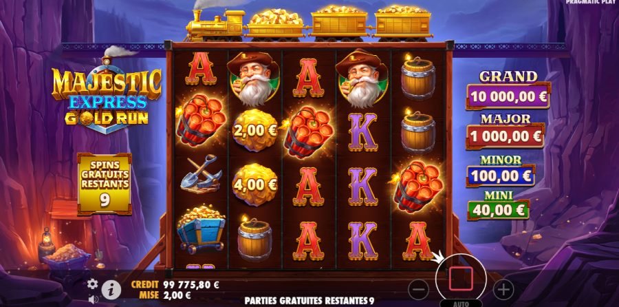 Majestic Express Gold Run déclenchement du bonus