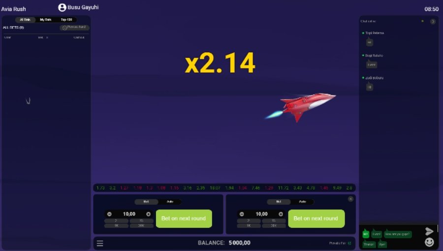 Aperçu du mini-jeu Avia Rush de Evoplay