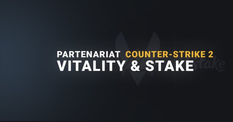 Bannière Vitality x Stake sponsor équipe CS2