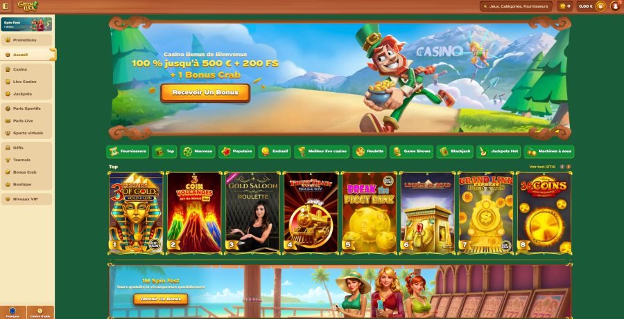 Greenluck Casino page d'accueil