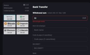 AmonBet Casino page retrait