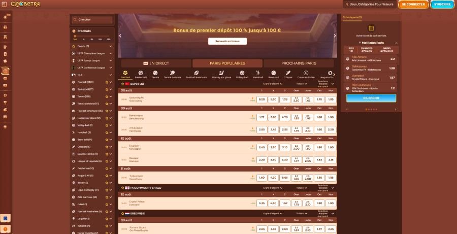 Cleobetra Casino paris sportifs