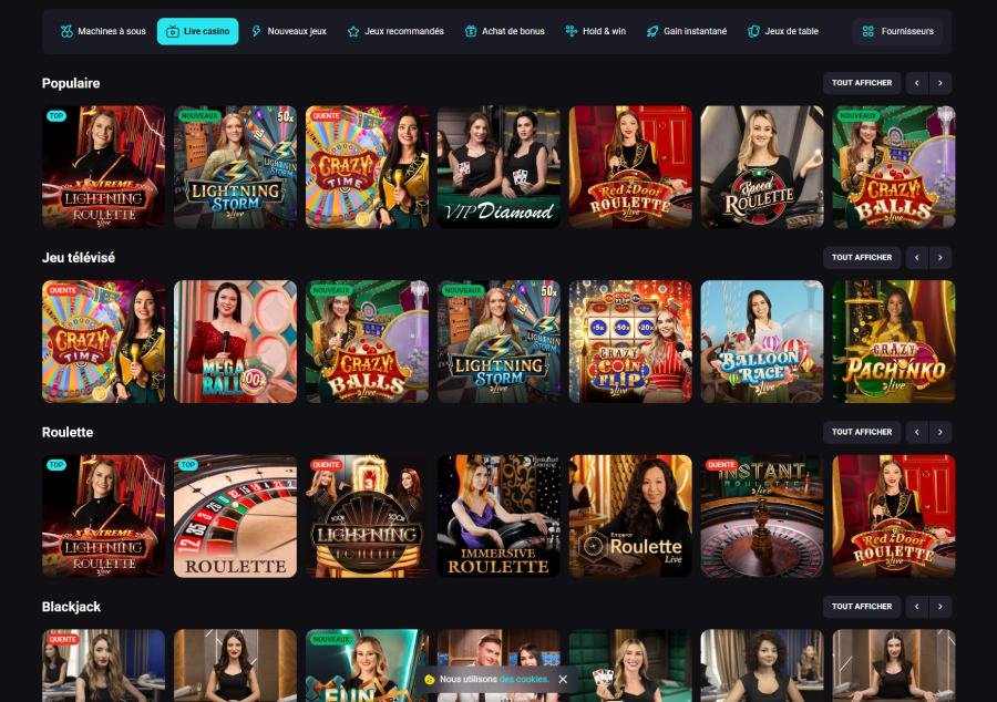 Nova Dreams Casino : casino en direct