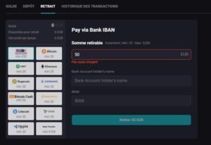 Nova Dreams Casino page retrait