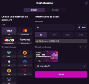 Rockstar Casino page dépôt