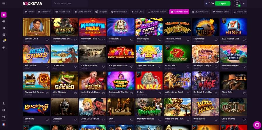 Rockstar Casino les machines à sous