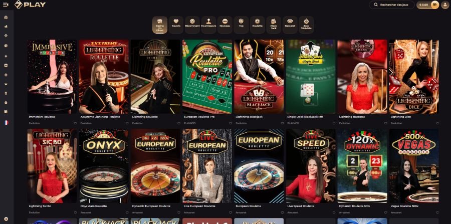 SevenPlay Casino page live casino