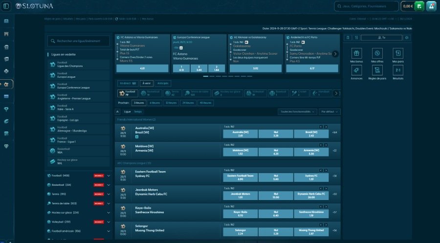 Slotuna casino page sports