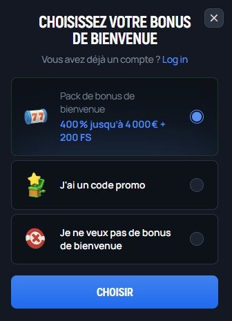Aerobet Casino inscription 1/3