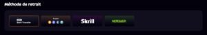Aphrodite Casino page de retrait