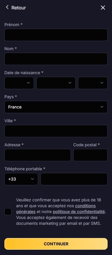 Roibets Casino page d'inscription 2/2