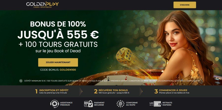 GoldenPlay Casino page d'accueil