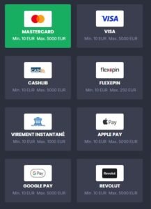 GoldenPlay Casino page des dépôts