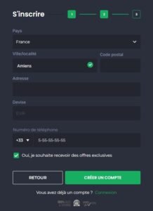 GoldenPlay Casino page d'inscription 3/3