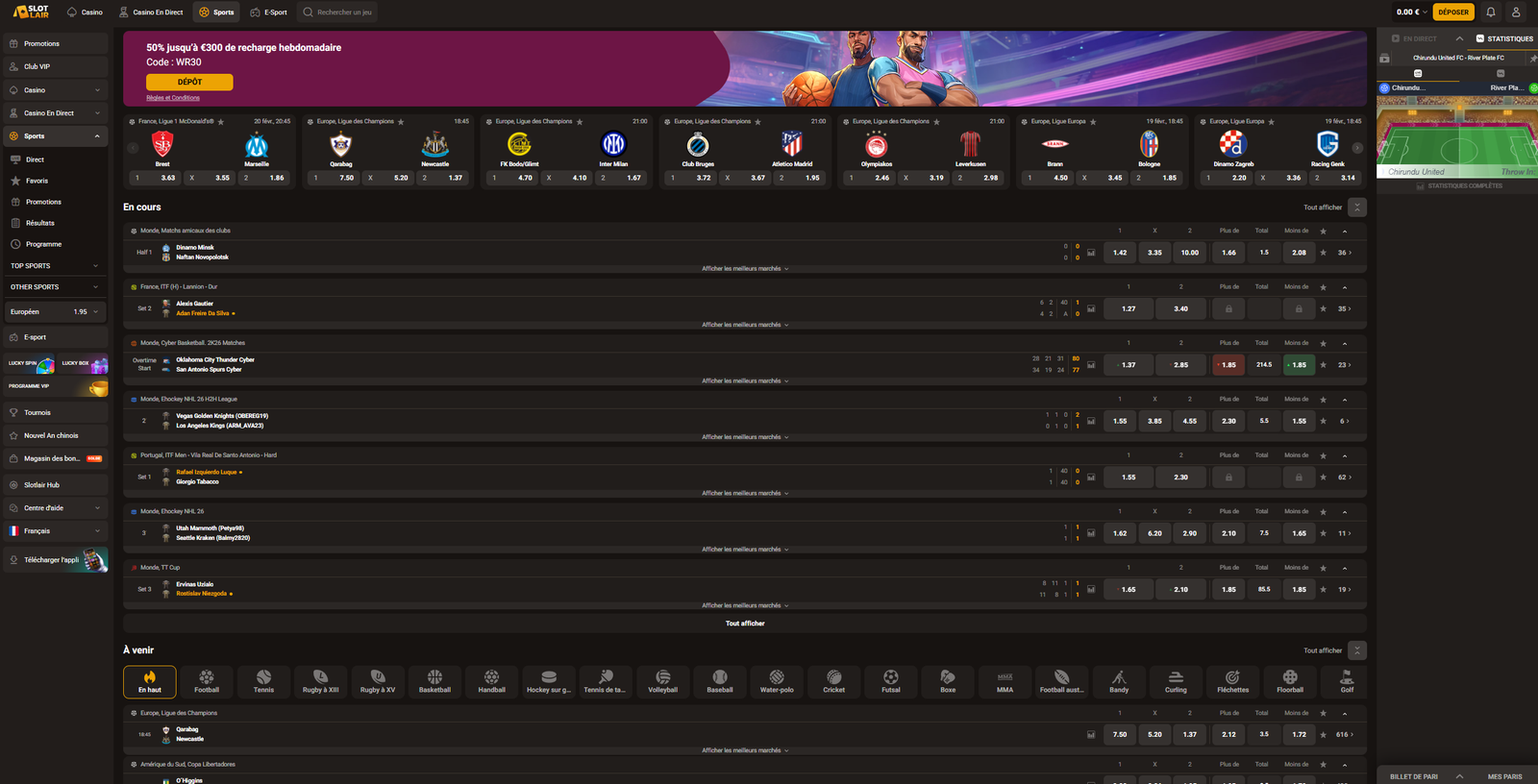 Slotlair casino page sport