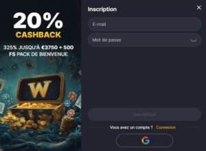 Winhero Casino inscription unique étape