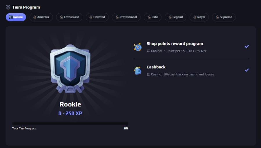 XsBets casino programme vip