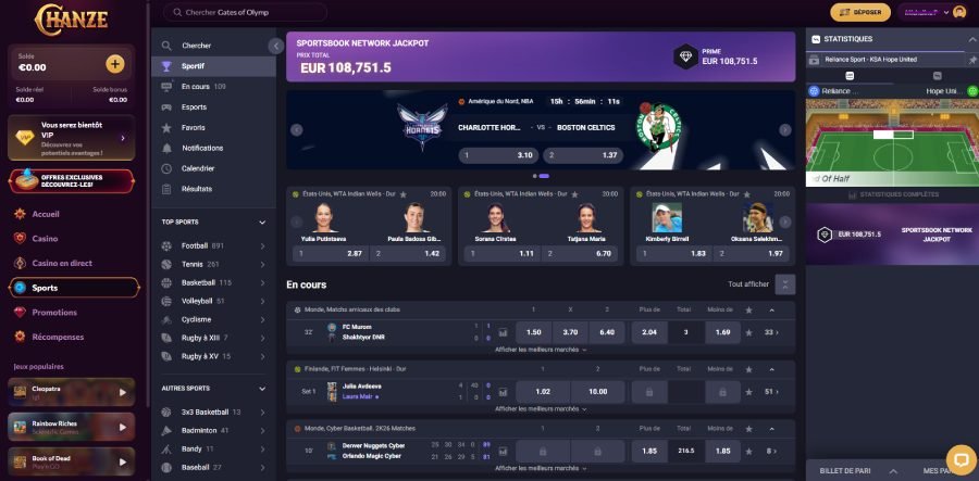 Chanze Casino sport