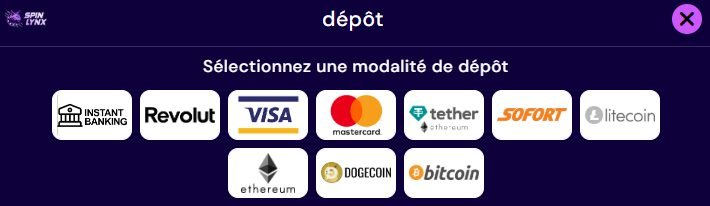 Spinlynx Casino dépôt